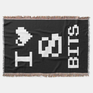 I Love 8 Bits, gamer geek design Throw Blanket