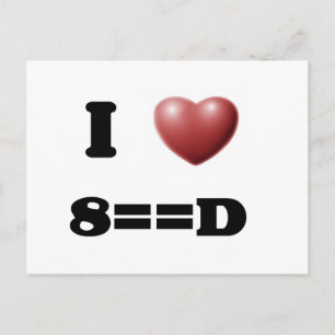 I Love 8==D Postcard