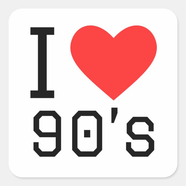 I love 90s square sticker (Front)