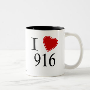 I Love 916 Sacramento Two-Tone Coffee Mug