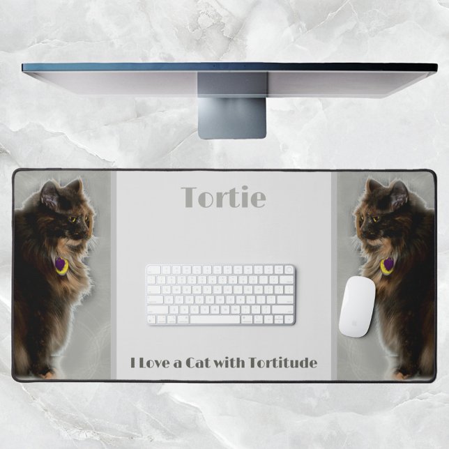 I Love a Cat with Tortitude Feline Photographic Desk Mat (Creator Uploaded)