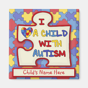 I Love a Child With Autism Fridge Magnet