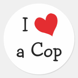 I Love a Cop Classic Round Sticker