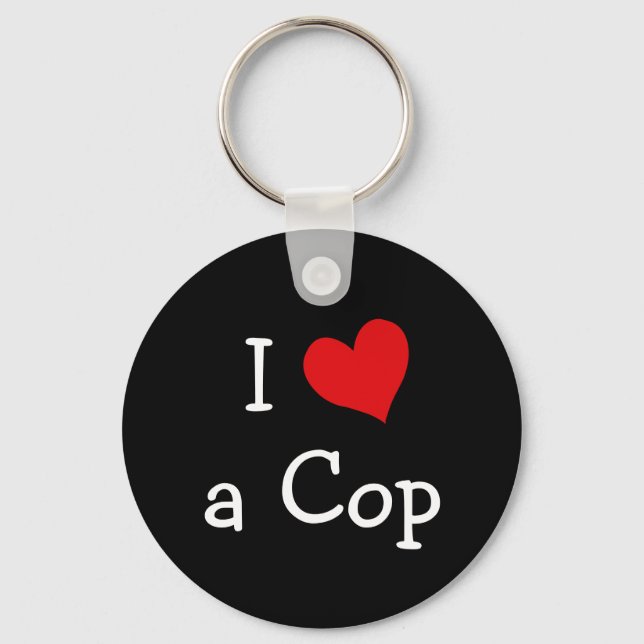 I Love a Cop Key Ring (Front)