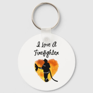 I Love A Firefighter Key Ring
