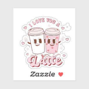I Love a Latte Groovy Bubble Tea Valentine Lovers