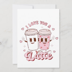 I Love a Latte Groovy Bubble Tea Valentine Lovers  Save The Date