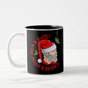 I Love A Man With A Beard Santa Claus Two-Tone Coffee Mug