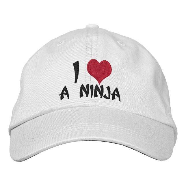 I Love A Ninja Embroidered Hat (Front)