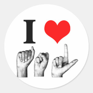 I Love A-S-L Classic Round Sticker