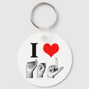 I Love A-S-L Key Ring