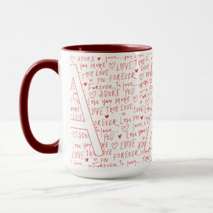 I Love A You — Personalised Initial “A” Romantic D Mug