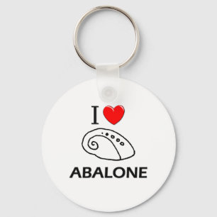 I Love Abalone Key Ring