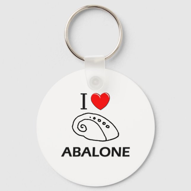 I Love Abalone Key Ring (Front)