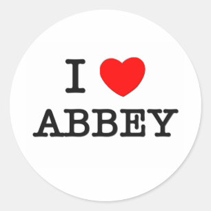 I Love Abbey Classic Round Sticker