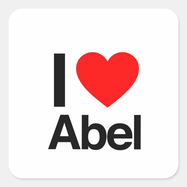 i love abel square sticker (Front)