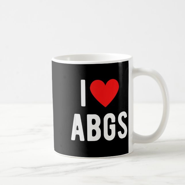 I Love Abgs Cute Heart Graphic Valentines Day  Coffee Mug (Right)