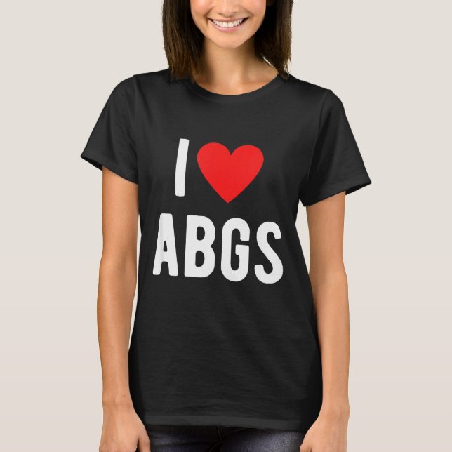 I Love Abgs Cute Heart Graphic Valentines Day  T-Shirt (Front)
