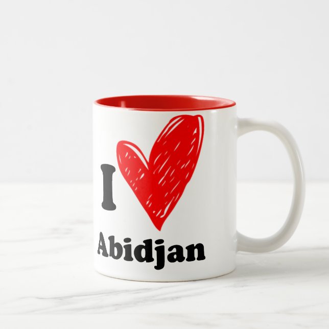I love Abidjan Two-Tone Coffee Mug (Right)
