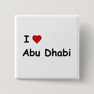 I Love Abu Dhabi 15 Cm Square Badge