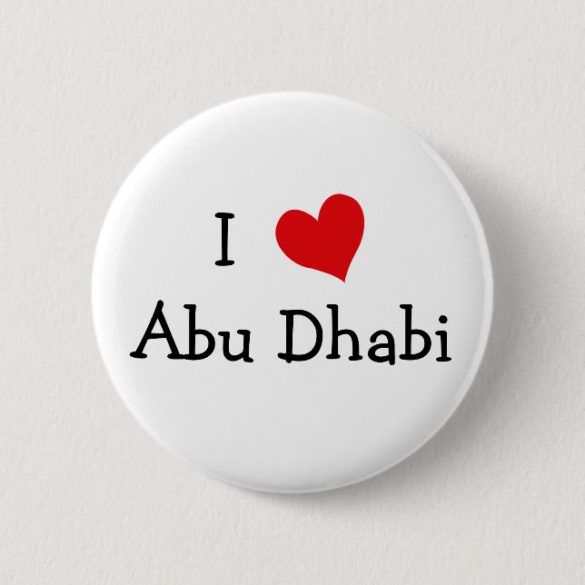 I Love Abu Dhabi 6 Cm Round Badge (Front)