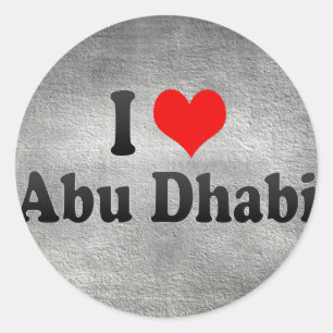 I Love Abu Dhabi, United Arab Emirates Classic Round Sticker
