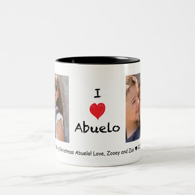 I love Abuelo 2 Photo Customisable Mug (Center)
