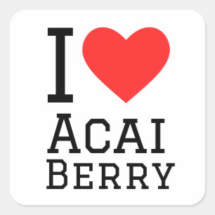 I love acai berry square sticker