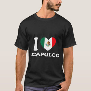 I Love Acapulco Heart Mexico Flag T-Shirt