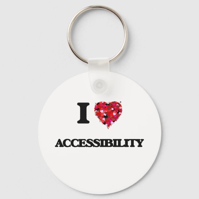 I Love Accessibility Key Ring (Front)