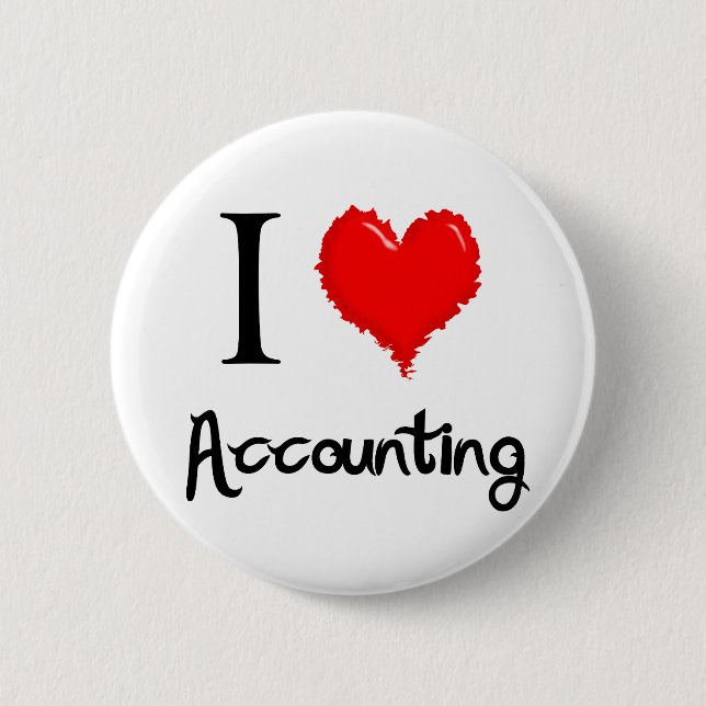 i love accounting 6 cm round badge (Front)