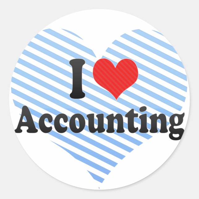 I Love Accounting Classic Round Sticker (Front)