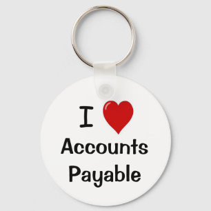 I Love Accounts Payable - I Heart Accounts Payable Key Ring