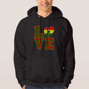 I Love Accra Proud Ghanaian I Love Ghana Flag Hear Hoodie