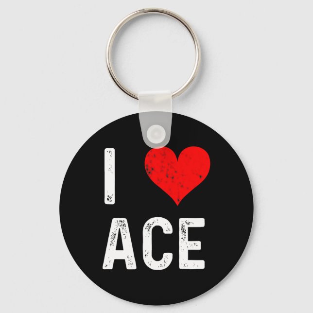 I Love Ace  Key Ring (Front)