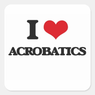 I Love Acrobatics Square Sticker