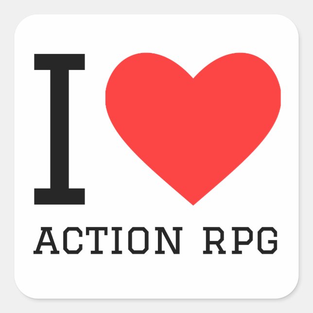 I love action rpg square sticker  (Front)