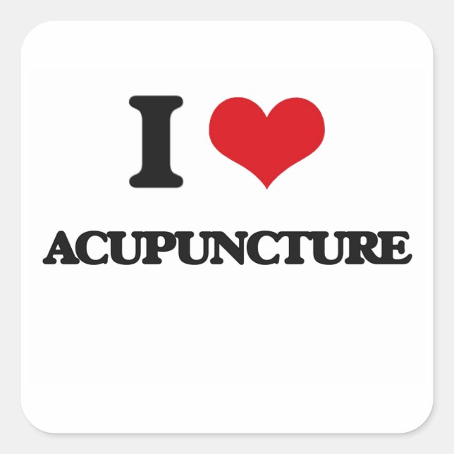I Love Acupuncture Square Sticker (Front)