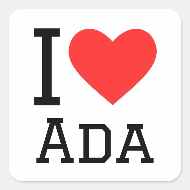 I love ada square sticker (Front)