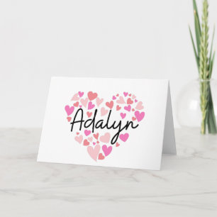 I love Adalyn - hearts for Adalyn Note Card