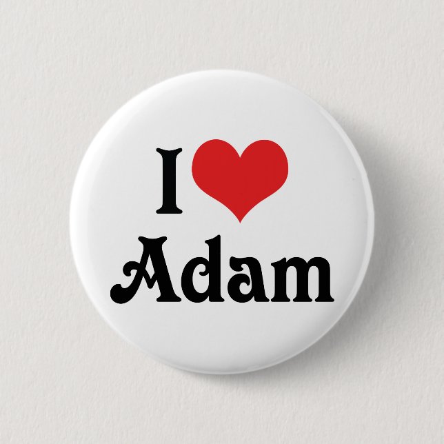 I Love Adam 6 Cm Round Badge (Front)