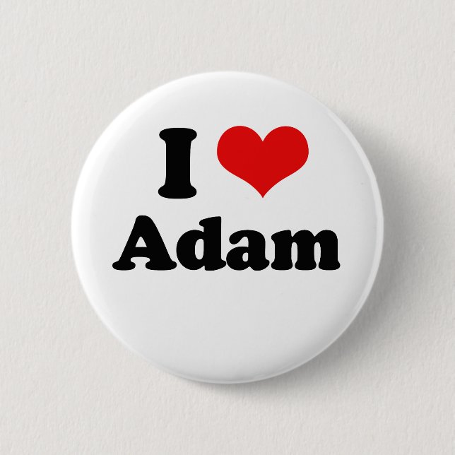 I Love Adam   6 Cm Round Badge (Front)