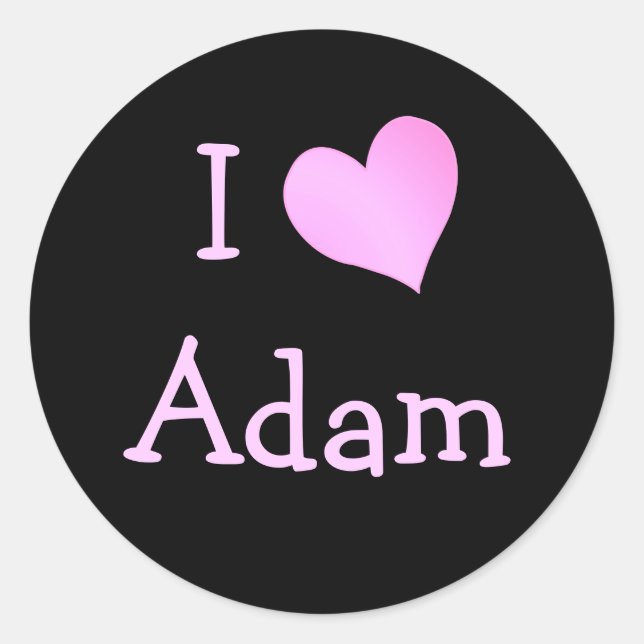 I Love Adam Classic Round Sticker (Front)