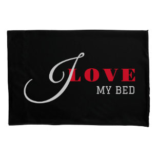 I love ( add your text) Black Valentine Gift Pillowcase