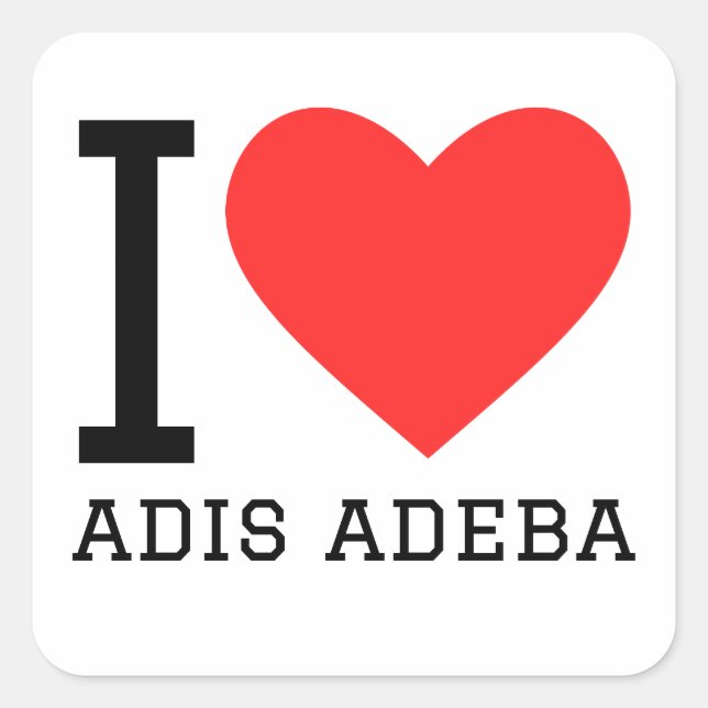 I love adis adeba square sticker (Front)