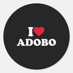 I Love Adobo I Heart Lover Chicken Pork Filipino F Classic Round Sticker