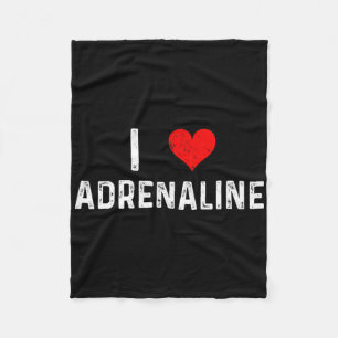 I Love Adrenaline Heart Surfing Sky Diving Skiing  Fleece Blanket