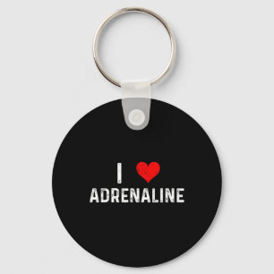I Love Adrenaline Heart Surfing Sky Diving Skiing Key Ring