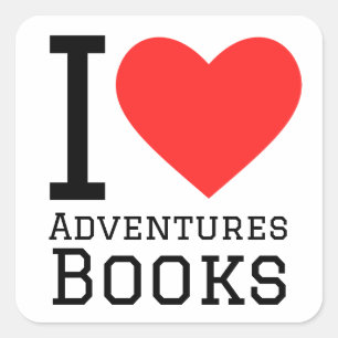 I love adventure books square sticker
