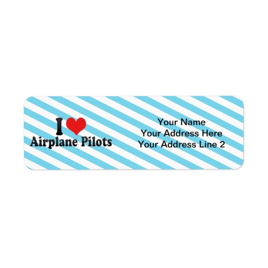 I Love Aeroplane Pilots Return Address Label